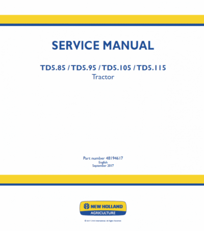 New Holland TD5.85, TD5.95, TD5.105, TD5.115 Tractor Service Manual