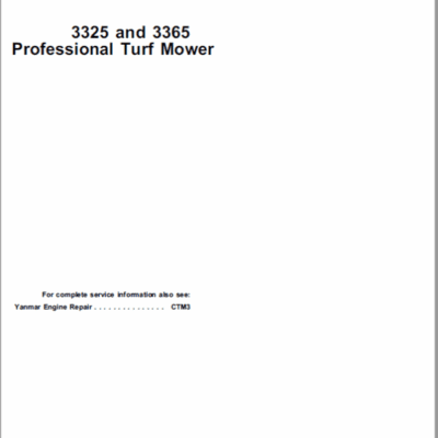 John Deere 3325, 3365 Mower Repair Technical Manual