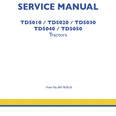 New Holland TD5010, TD5020 Tractor Service Manual