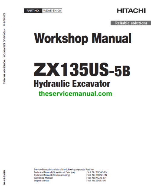 Hitachi ZX135US-5B Excavator Service Repair Manual