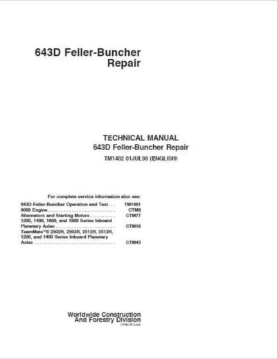 John Deere 643D Feller Buncher Service Manual