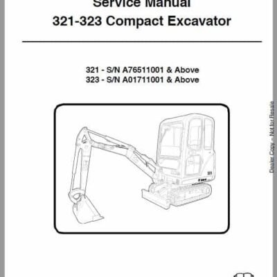 Cart Bobcat 321, 323 Compact Excavator Service Repair Manual
