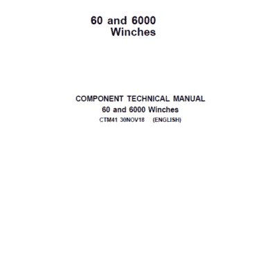 John Deere 60, 6000 Winches Component Technical Manual
