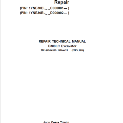 John Deere E300LC Excavator Repair Manual