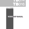 Takeuchi TB014 and TB016 Compact Excavator Service Manual