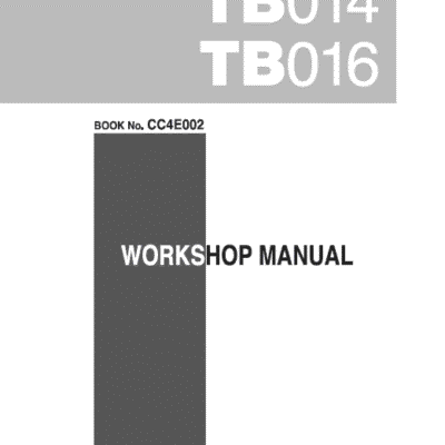 Takeuchi TB014 and TB016 Compact Excavator Service Manual