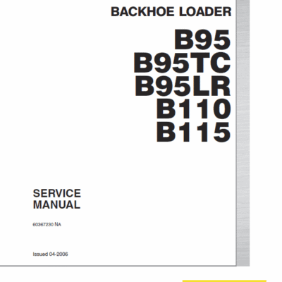 Cart New Holland B95, B95 TC, B95 LR, B110, B115 Backhoe Loader Service Manual