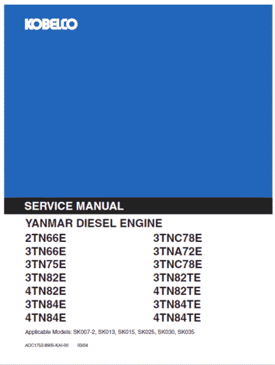 Yanmar 2TN 3TN 4TN Engine Workshop Service Manual