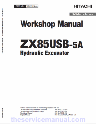 Hitachi ZX85USB-5A Excavator Service Repair Manual