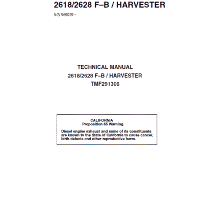 John Deere Timberjack 2618, 2628 Tracked Feller Bunchers Harvester Repair Manual