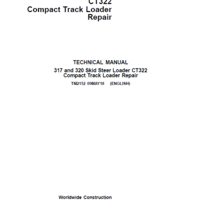 Cart John Deere CT322 Compact Loader Repair Technical Manual