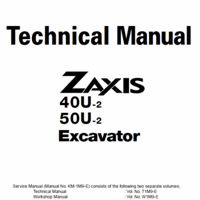 Cart Hitachi ZX40U-2, ZX50U-2 Excavator Service Repair Manual