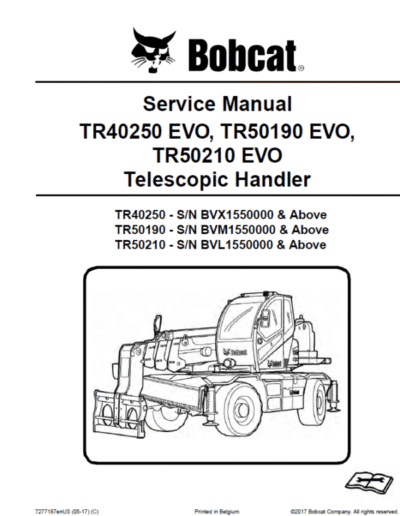Bobcat TR40250 EVO versa Handler Telescopic Service Repair Manual
