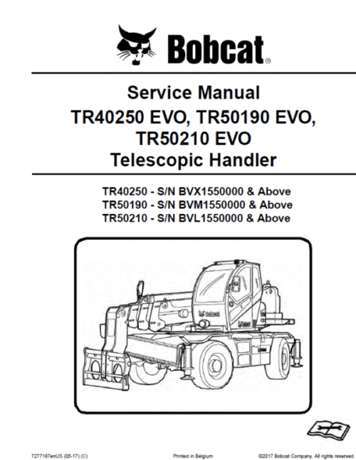 Bobcat TR40250 EVO versa Handler Telescopic Service Repair Manual