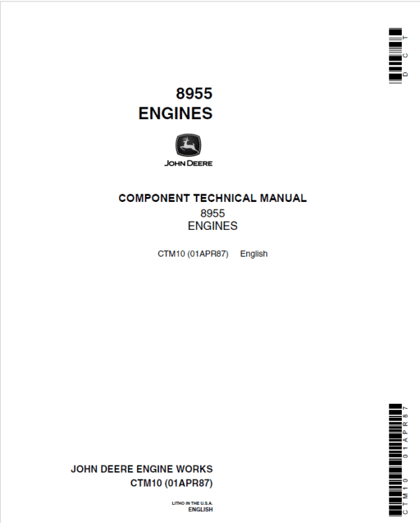 John Deere 8955 Engines Service Repair Manual John Deere 8955 Engines Service Repair Manual