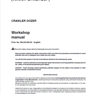 Cart New Holland D350 LT, D350 XLT, D350 LGP Crawler Dozer Repair Service Manual
