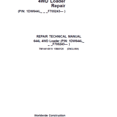 John Deere 644L 4WD Loader Repair Technical Manual