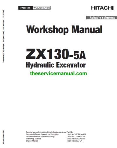 Hitachi ZX130-5A Excavator Service Repair Manual
