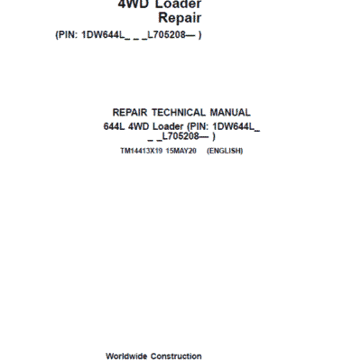 John Deere 644L 4WD Loader Repair Service Manual