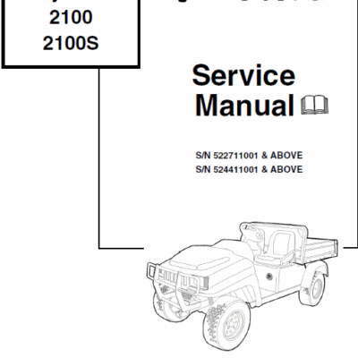 Cart Bobcat 2100 and 2100s Utility Vehicle Service Manual