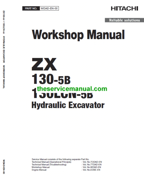 Hitachi ZX130-5B and ZX130LCN-5B Excavator Service Repair Manual