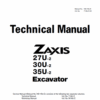 Hitachi Zaxis ZX27U-2, ZX30U-2, ZX35U-2 Excavator Service Repair Manual