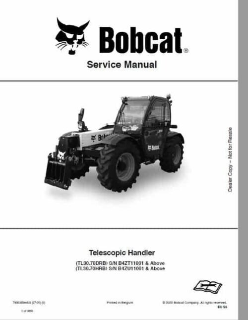 Bobcat TL30.70 HANDLER Telescopic Service Repair Manual