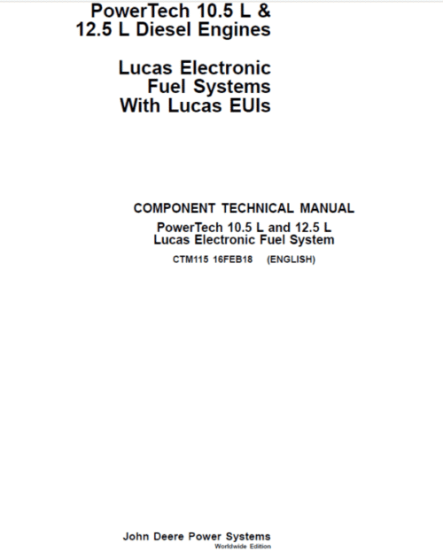 John Deere PowerTech 10.5L, 12.5L Diesel Engines Service Manual