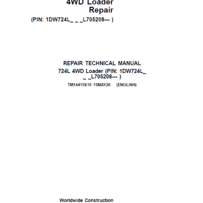 Cart John Deere 724L 4WD Loader Repair Technical Manual
