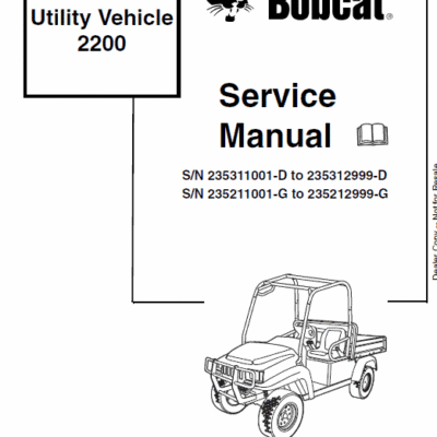 Cart Bobcat 2200, 2200S, 2300 Utility Vehicle Service Manual