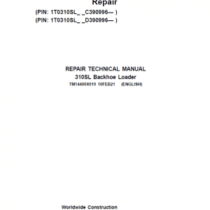 John Deere 310SL Backhoe Repair Service Manual