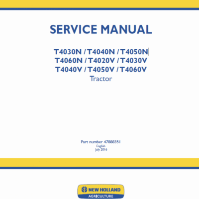 Cart New Holland T4020V T4050V T4060V Tractor Service Manual