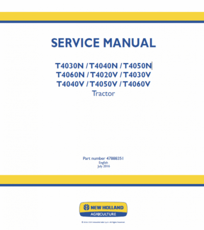 New Holland T4020V T4050V T4060V Tractor Service Manual