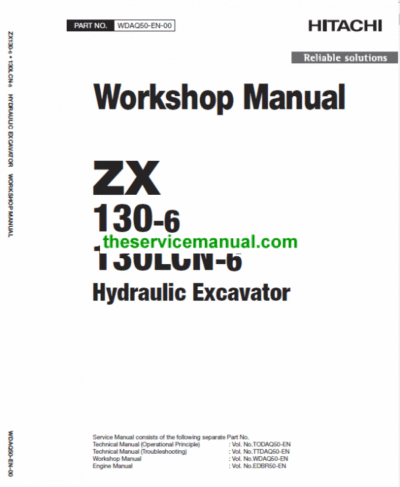 Hitachi ZX130-6 and ZX130LCN-6 Excavator Service Repair Manual