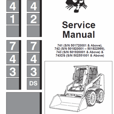 Cart Bobcat 741, 742 and 743 Skid-Steer Loader Service Manual