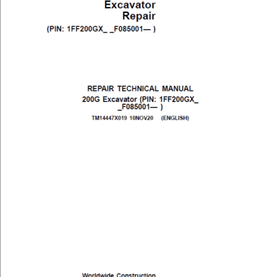 Cart John Deere 200G Excavator Repair Service