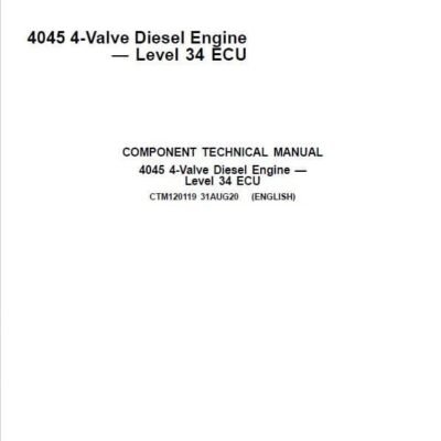 John Deere 4045 4-Valve Diesel Engine Level 34 ECU Service Repair Manual
