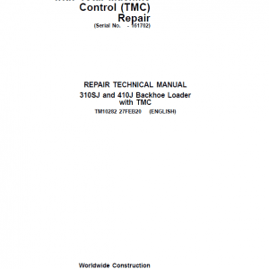 John Deere 310SJ, 410J Backhoe Loader (TMC) Service Manual