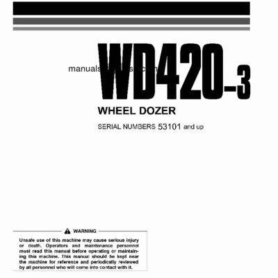 Komatsu WD420-3 Wheel Dozer Service Manual