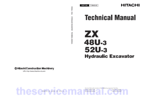 Hitachi ZX48U-3, ZX52U-3 Excavator Technical Repair Manual