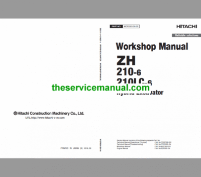 Hitachi ZH210-6 and ZH210LC-6 Excavator Service Repair Manual