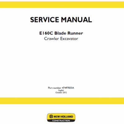 New Holland E160C Crawler Excavator Service Manual