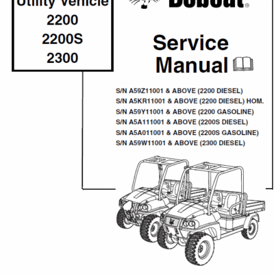 Cart Bobcat 2200 2300 Utility Vehicle Service Manual