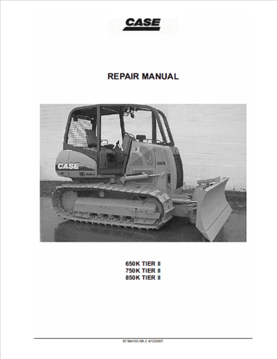 Case 650K 750K 850K Service Manual