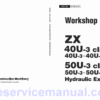 Hitachi ZX40U-3, ZX50U-3 Mini Excavator Service Repair Manual