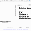 Hitachi ZX60USB-3, ZX60USB-3F Excavator Service Repair Manual