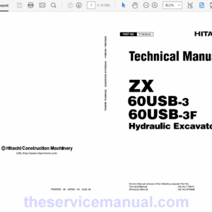 Hitachi ZX60USB-3, ZX60USB-3F Excavator Service Repair Manual Hitachi ZX60USB-3, ZX60USB-3F Excavator Service Repair Manual - Image 2
