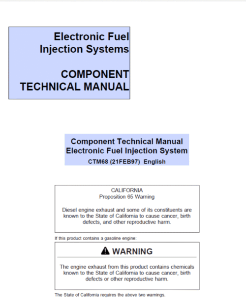 John Deere Electronic Fuel Injection Systems Repair Service Manual
