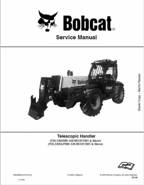 Bobcat T35.130 T35.140S HANDLER Telescopic Repair Manual