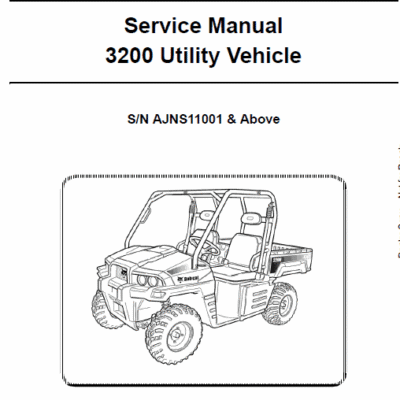 Cart Bobcat 3200 Utility Vehicle Service Repair Manual